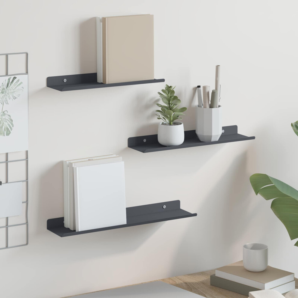 Berkfield Floating Shelf 3 Pcs Anthracite 40 X 9 X 2.5 Cm Steel 3261764186141