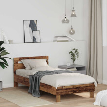 Berkfield Bed Frame with Headboard Old Wood 75 x 190 cm Engineered Wood