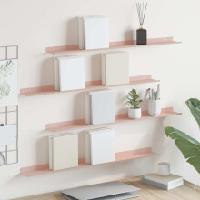 Berkfield Floating Shelf Wall-mounted 4 pcs Pink 80 x 9 x 2.5 cm Steel