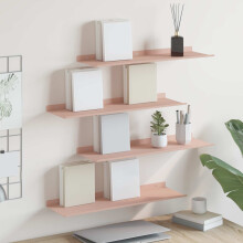 Berkfield Floating Shelf Wall-mounted 4 pcs Pink 60 x 18 x 2.5 cm Steel