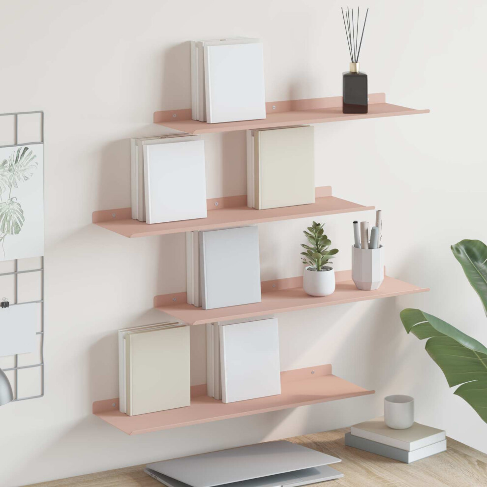 Berkfield Floating Shelf Wall-Mounted 4 Pcs Pink 60 X 18 X 2.5 Cm Steel 3205580083161
