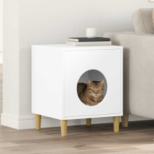 Berkfield Cat House White 42.5 x 40 x 53 cm Engineered Wood