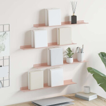 Berkfield Floating Shelf Wall-mounted 4 pcs Pink 60 x 8.5 x 2.5 cm Steel
