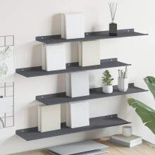 Berkfield Floating Shelf 4 pcs Anthracite 80 x 18 x 2.5 cm Steel