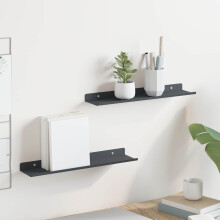 Berkfield Floating Shelf 2 pcs Anthracite 40 x 8.5 x 2.5 cm Steel