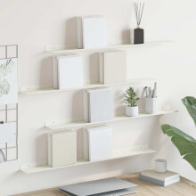 Berkfield Floating Shelf Wall-mounted 4 pcs White 80 x 9 x 2.5 cm Steel