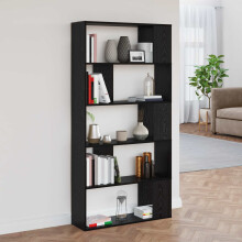 Berkfield Book Cabinet Black Oak 80 x 24 x 159 cm Engineered Wood