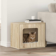 Berkfield Cat House Sonoma 51 x 30 x 42.5 cm Engineered Wood