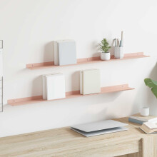 Berkfield Floating Shelf Wall-mounted 2 pcs Pink 100 x 9 x 2.5 cm Steel