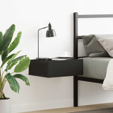 Berkfield Floating Nightstand Black 40x30x15 cm Engineered Wood