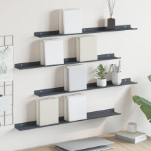 Berkfield Floating Shelf 4 pcs Anthracite 80 x 9 x 2.5 cm Steel