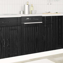 Berkfield Dishwasher Panel with Door Lucca Black Oak 45 x 1.5 x 57 cm