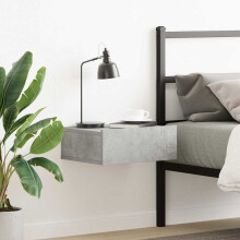 Berkfield Floating Nightstand Concrete Grey 40x30x15 cm Engineered Wood