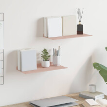 Berkfield Floating Shelf Wall-mounted 2 pcs Pink 40 x 18 x 2.5 cm Steel
