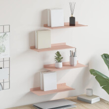 Berkfield Floating Shelf Wall-mounted 4 pcs Pink 40 x 18 x 2.5 cm Steel