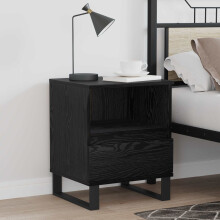 Berkfield Bed Cabinet Black Oak 40 x 35 x 50 cm Engineered Wood