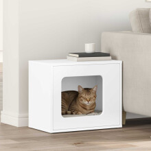 Berkfield Cat House White 51 x 30 x 42 cm Engineered Wood