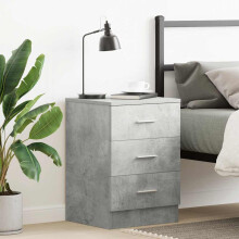 Berkfield Bedside Cabinet Concrete Grey 38x35x56 cm Engineered Wood