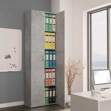 Berkfield Office Cabinet Concrete Grey 60x32x190 cm Engineered Wood