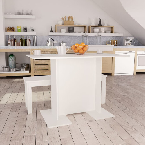 Berkfield Dining Table White 110x60x75 cm Engineered Wood