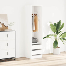 Berkfield Wardrobe with Drawers White 50x50x200 cm Engineered Wood