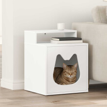 Berkfield Cat House White 42.5 x 40 x 53.5 cm Engineered Wood