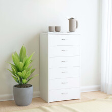 Berkfield Sideboard with 6 Drawers White 50x34x96 cm Engineered Wood