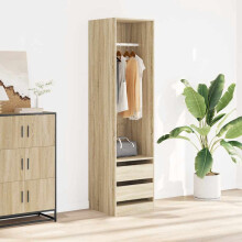 Berkfield Wardrobe with Drawers Sonoma Oak 50x50x200 cm Engineered Wood