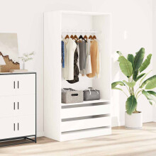 Berkfield Wardrobe White 100x50x200 cm Engineered Wood
