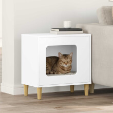 Berkfield Cat House White 51 x 30 x 52 cm Engineered Wood
