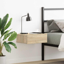 Berkfield Floating Nightstand Sonoma Oak 40x30x15 cm Engineered Wood
