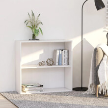 Berkfield 2-Tier Book Cabinet White 80x30x76.5 cm Engineered Wood