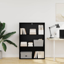 Berkfield Bookshelf Black Oak 80 x 30 x 114 cm Engineered Wood
