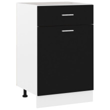 Berkfield Drawer Bottom Cabinet Lyon Black 50x46x81.5 cm Engineered Wood
