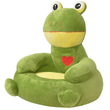 Berkfield Plush Children's Chair Frog Green