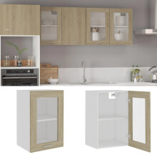 Berkfield Hanging Glass Cabinet Lyon Sonoma Oak 40x31x60 cm Engineered Wood