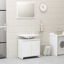 Berkfield Bathroom Furniture Set High Gloss White Engineered Wood