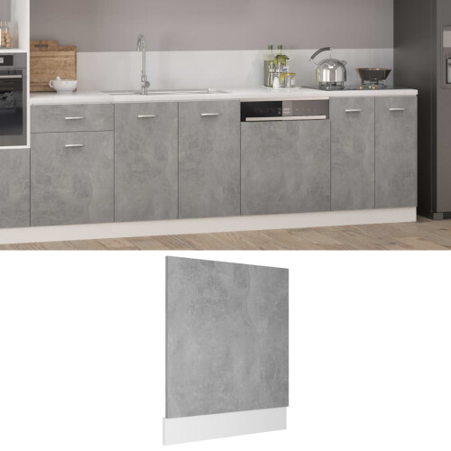 Berkfield Dishwasher Panel Lyon Concrete Grey 59.5x3x67 cm Engineered Wood