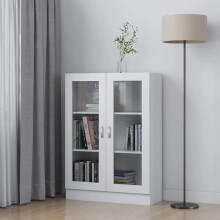 Berkfield Vitrine Cabinet White 82.5x30.5x115 cm Engineered Wood