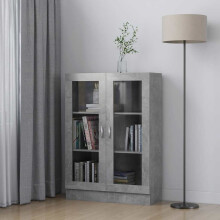 Berkfield Vitrine Cabinet Concrete Grey 82.5x30.5x115 cm Engineered Wood