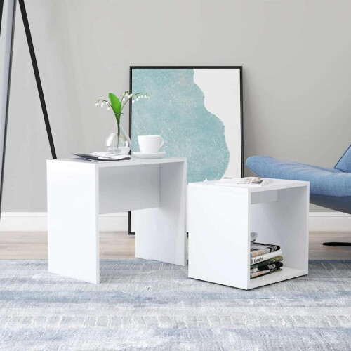 Berkfield Coffee Table Set White 48x30x45 cm Engineered Wood