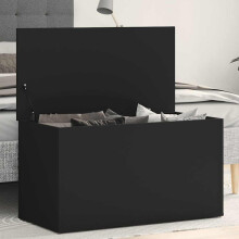 Berkfield Storage Chest Black 84x42x46 cm Engineered Wood