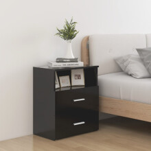 Berkfield Bed Cabinets 2 pcs Black 50x32x60 cm