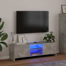 Berkfield TV Cabinet with LED Lights Concrete Grey 120x30x36 cm