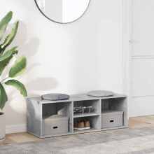Berkfield Shoe Storage Bench Concrete Grey 105x35x35 cm Engineered Wood