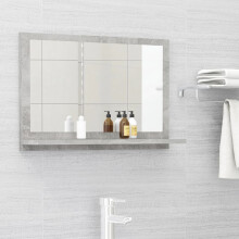 Berkfield Bathroom Mirror Concrete Grey 60x10.5x37 cm Engineered Wood