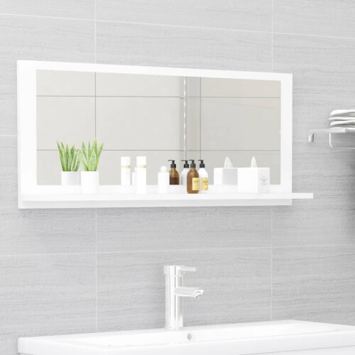 Berkfield Bathroom Mirror White 90x10.5x37 cm Engineered Wood