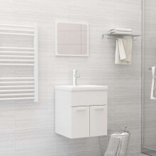 Berkfield 2 Piece Bathroom Furniture Set High Gloss White Engineered Wood