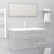 Berkfield 2 Piece Bathroom Furniture Set Concrete Grey Engineered Wood