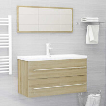 Berkfield 2 Piece Bathroom Furniture Set Sonoma Oak Engineered Wood